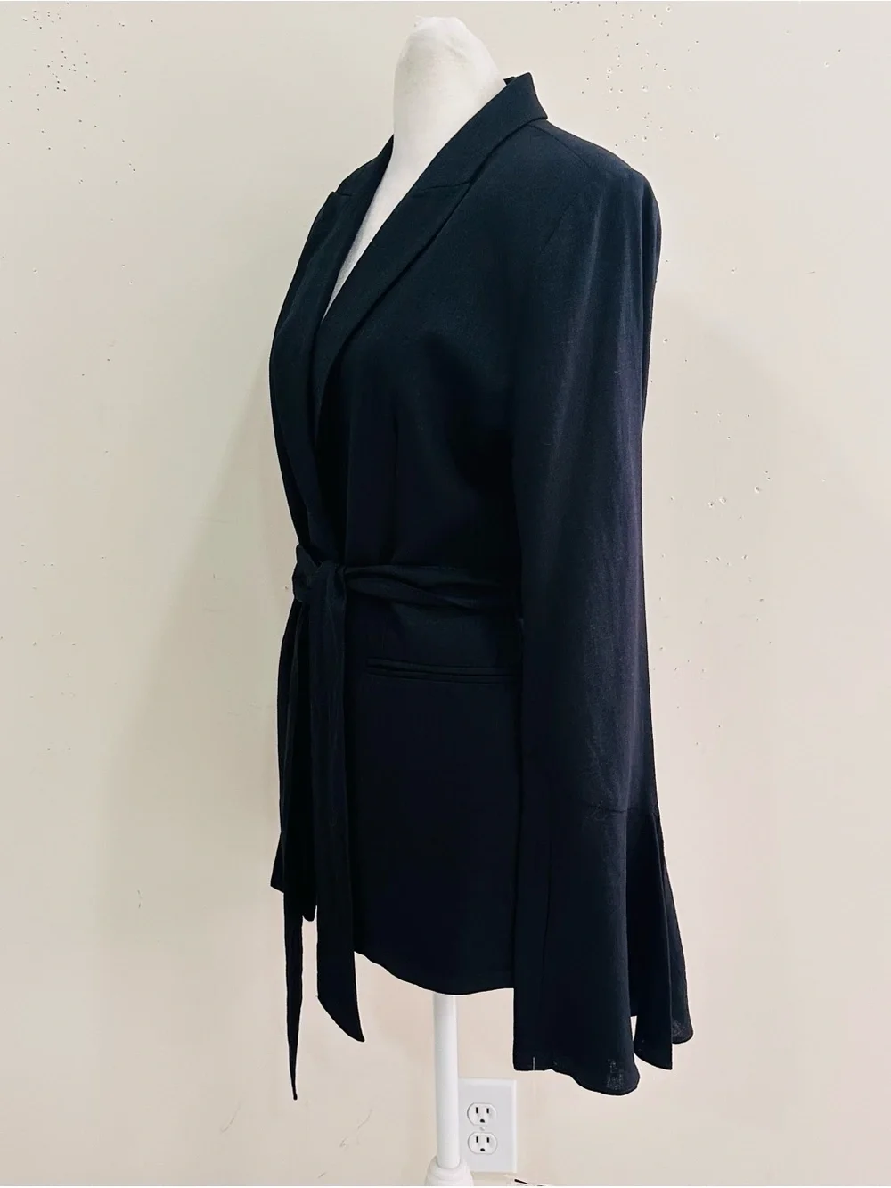 Free People Flare Sleeve Blazer Wrap Linen Blend-Size M  Boho NWT